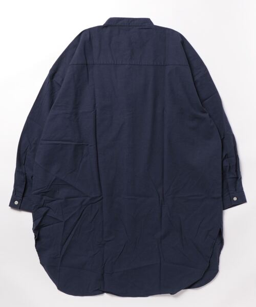 おしゃれスタ(オシャレスタ)の「綿麻ストレッチバンドカラーロングシャツ【IR】(シャツ/ブラウス・メンズ・ホワイト/ブラック/ネイビー/モカ/カーキ・M/L)」の6枚目の写真