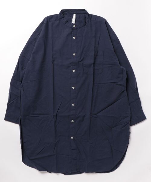 おしゃれスタ(オシャレスタ)の「綿麻ストレッチバンドカラーロングシャツ【IR】(シャツ/ブラウス・メンズ・ホワイト/ブラック/ネイビー/モカ/カーキ・M/L)」の13枚目の写真