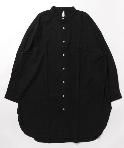 おしゃれスタ(オシャレスタ)の「綿麻ストレッチバンドカラーロングシャツ【IR】(シャツ/ブラウス・メンズ・ホワイト/ブラック/ネイビー/モカ/カーキ・M/L)」の14枚目の写真