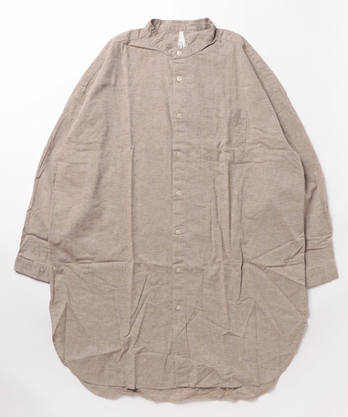 おしゃれスタ(オシャレスタ)の「綿麻ストレッチバンドカラーロングシャツ【IR】(シャツ/ブラウス・メンズ・ホワイト/ブラック/ネイビー/モカ/カーキ・M/L)」の10枚目の写真