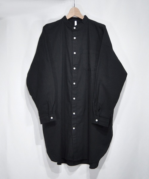 おしゃれスタ(オシャレスタ)の「綿麻ストレッチバンドカラーロングシャツ【IR】(シャツ/ブラウス・メンズ・ホワイト/ブラック/ネイビー/モカ/カーキ・M/L)」の16枚目の写真