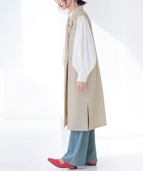 n'OrLABEL(ノアールレーベル)の「【廃盤】『テーラードロングジレベスト』(ベスト・レディース・カーキ/ベージュ/ブラック・1/2)」の5枚目の写真