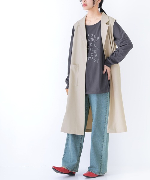 n'OrLABEL(ノアールレーベル)の「【廃盤】『テーラードロングジレベスト』(ベスト・レディース・カーキ/ベージュ/ブラック・1/2)」の13枚目の写真