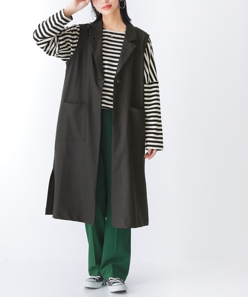 n'OrLABEL(ノアールレーベル)の「【廃盤】『テーラードロングジレベスト』(ベスト・レディース・カーキ/ベージュ/ブラック・1/2)」の15枚目の写真