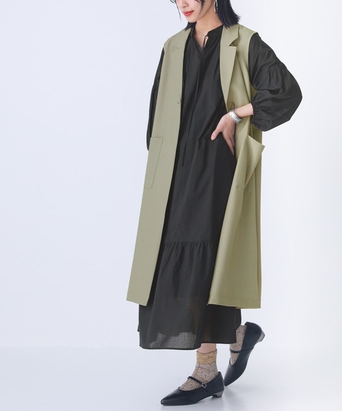 n'OrLABEL(ノアールレーベル)の「【廃盤】『テーラードロングジレベスト』(ベスト・レディース・カーキ/ベージュ/ブラック・1/2)」の16枚目の写真