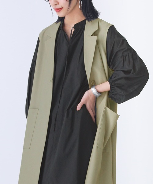 n'OrLABEL(ノアールレーベル)の「【廃盤】『テーラードロングジレベスト』(ベスト・レディース・カーキ/ベージュ/ブラック・1/2)」の18枚目の写真
