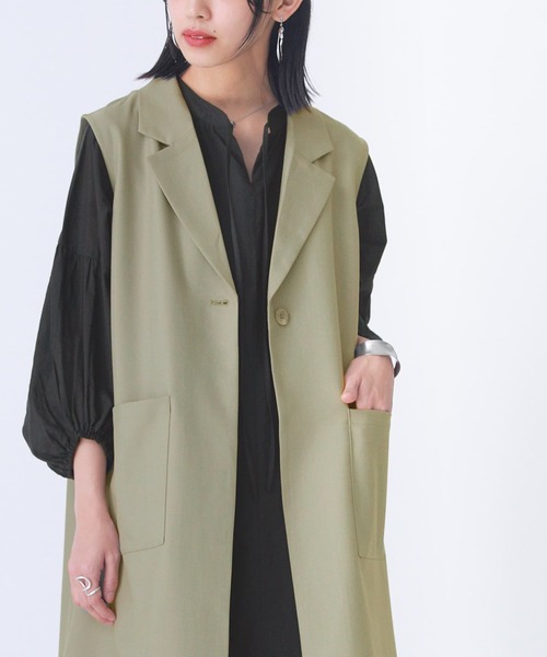 n'OrLABEL(ノアールレーベル)の「【廃盤】『テーラードロングジレベスト』(ベスト・レディース・カーキ/ベージュ/ブラック・1/2)」の19枚目の写真