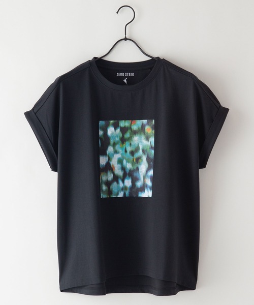 JEANS MATE（ジーンズメイト）の「汗染みの目立ちにくいTシャツ ZEROSTAIN ゼロステイン　撥水性　UVカット ローカルラウンドプリント　ボタニカルプリント　 Tシャツ（Tシャツ/カットソー・レディース・ホワイト/ブラック/イエロー/ミント/ピンク系その他/ダークベージュ・MEDIUM/LARGE）」の18枚目の写真