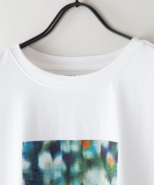 JEANS MATE（ジーンズメイト）の「汗染みの目立ちにくいTシャツ ZEROSTAIN ゼロステイン　撥水性　UVカット ローカルラウンドプリント　ボタニカルプリント　 Tシャツ（Tシャツ/カットソー・レディース・ホワイト/ブラック/イエロー/ミント/ピンク系その他/ダークベージュ・MEDIUM/LARGE）」の10枚目の写真