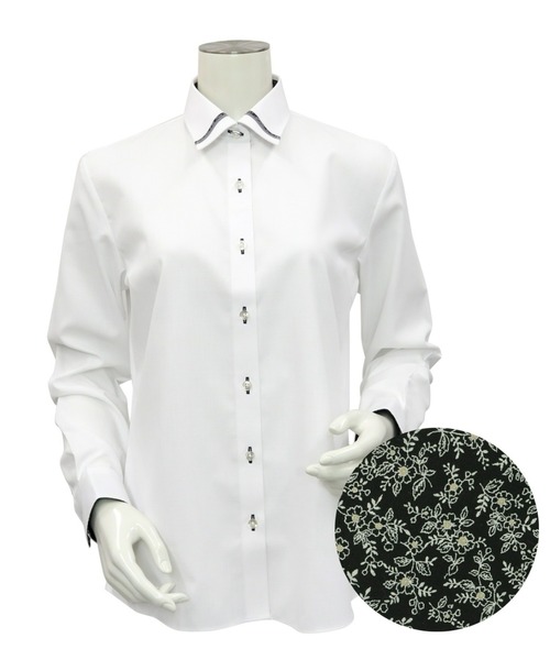 TOKYO SHIRTS（トウキョウシャツ）の「透け防止 形態安定ノーアイロン レギュラー 長袖ビジネスワイシャツ（ビジネスシャツ・レディース・ホワイト・L/XL/M/LL/S/XS）」の4枚目の写真