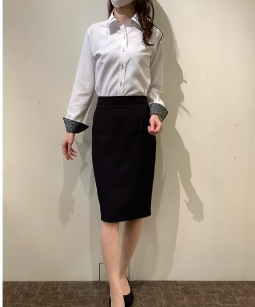 TOKYO SHIRTS（トウキョウシャツ）の「透け防止 形態安定ノーアイロン レギュラー 長袖ビジネスワイシャツ（ビジネスシャツ・レディース・ホワイト・L/XL/M/LL/S/XS）」の9枚目の写真
