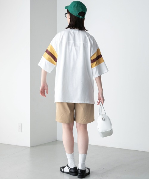BONLECILL（ボンルシール）の「ナンバリング 配色ルーズ半袖Tシャツ（Tシャツ/カットソー・レディース・ブラック/オフホワイト/ネイビー/グリーン・FREE）」の11枚目の写真