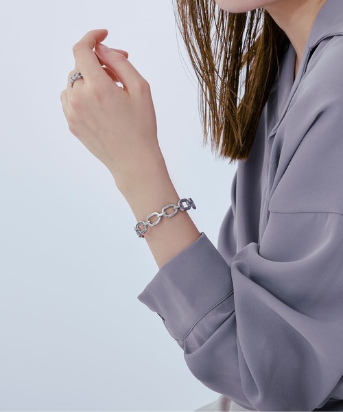 Ellno Loset(エルノロゼット)の「ブロックチェーンブレスレット(ブレスレット・メンズ・シルバー・FREE)」の4枚目の写真