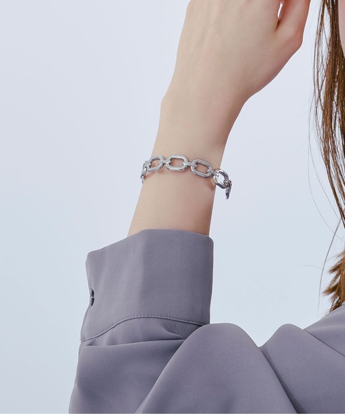 Ellno Loset(エルノロゼット)の「ブロックチェーンブレスレット(ブレスレット・メンズ・シルバー・FREE)」の2枚目の写真