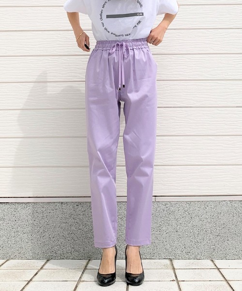 Q（キュー）の「コットンサテンイージーパンツ（その他パンツ・レディース・ラベンダー/ターコイズブルー/ブラック・MEDIUM）」の4枚目の写真