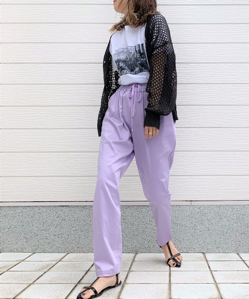 Q（キュー）の「コットンサテンイージーパンツ（その他パンツ・レディース・ラベンダー/ターコイズブルー/ブラック・MEDIUM）」の12枚目の写真