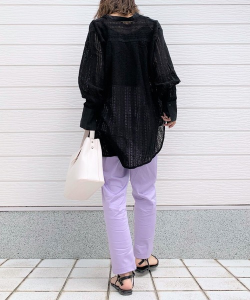 Q（キュー）の「コットンサテンイージーパンツ（その他パンツ・レディース・ラベンダー/ターコイズブルー/ブラック・MEDIUM）」の18枚目の写真