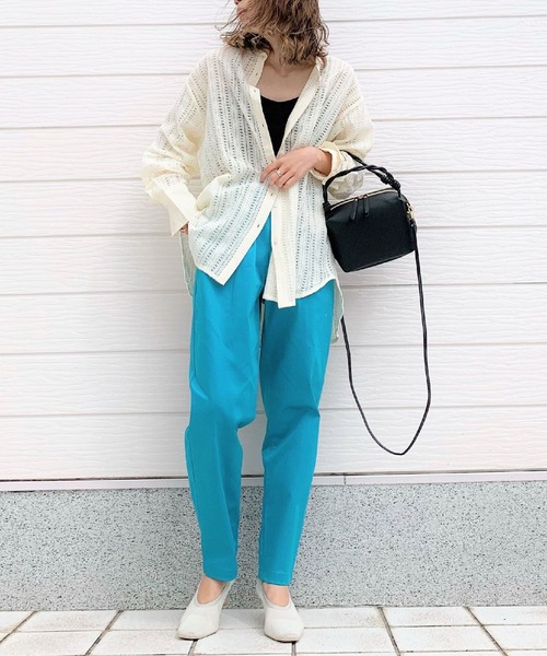 Q（キュー）の「コットンサテンイージーパンツ（その他パンツ・レディース・ラベンダー/ターコイズブルー/ブラック・MEDIUM）」の14枚目の写真