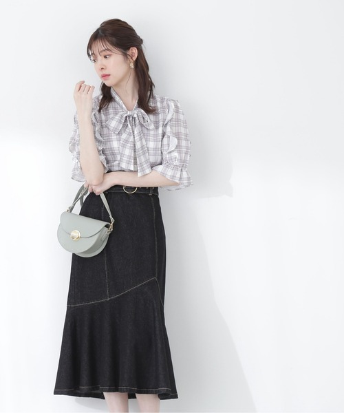 PROPORTION BODY DRESSING（プロポーションボディドレッシング）の「オープンショルダー2Wayボウタイブラウス/1213110406（シャツ/ブラウス・レディース・グレー/チャコールグレー/パープル/ラベンダー・SMALL/MEDIUM）」の11枚目の写真