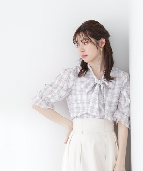 PROPORTION BODY DRESSING（プロポーションボディドレッシング）の「オープンショルダー2Wayボウタイブラウス/1213110406（シャツ/ブラウス・レディース・グレー/チャコールグレー/パープル/ラベンダー・SMALL/MEDIUM）」の22枚目の写真