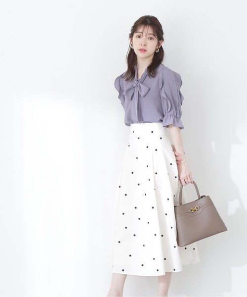 PROPORTION BODY DRESSING（プロポーションボディドレッシング）の「オープンショルダー2Wayボウタイブラウス/1213110406（シャツ/ブラウス・レディース・グレー/チャコールグレー/パープル/ラベンダー・SMALL/MEDIUM）」の5枚目の写真