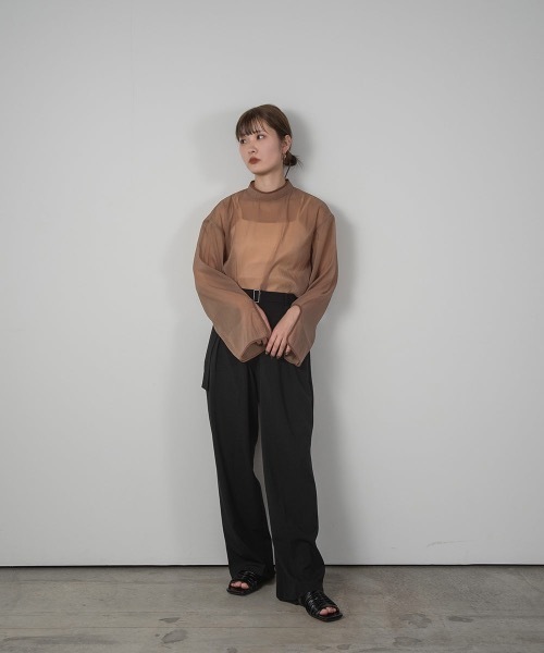 piping sheer tops レディース lawgy（ラウジー）の「piping ribbon set sheer tops（シャツ