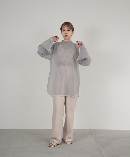piping sheer tops レディース lawgy（ラウジー）の「piping ribbon set sheer tops（シャツ