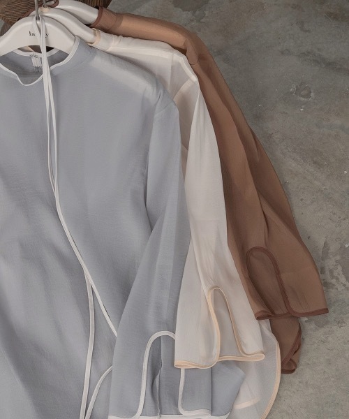 piping sheer tops レディース lawgy（ラウジー）の「piping ribbon set sheer tops（シャツ