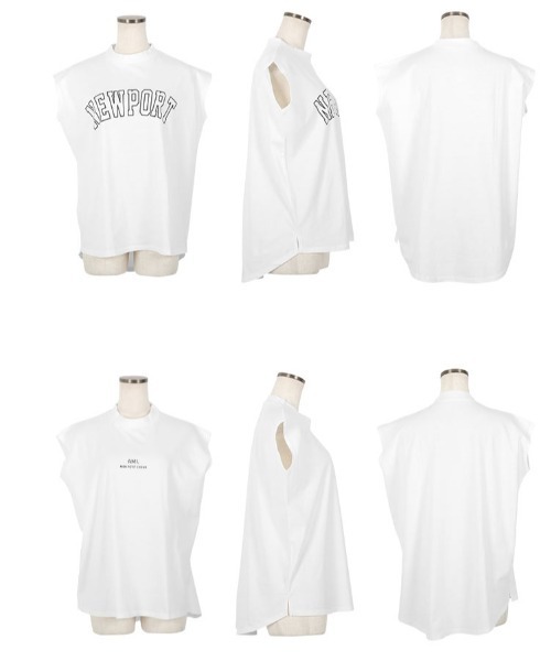 KOBE LETTUCE(コウベレタス)の「コットン100%ロゴプリントフレンチスリーブモックネックTシャツ(Tシャツ/カットソー・レディース・パープル系/ホワイト系/グレー系/ブラック系/グリーン系1/パープル系1/ブラック系1/グレー系1/グリーン系/ホワイト系1/ブラウン系1/ブラウン系・1/2)」の19枚目の写真