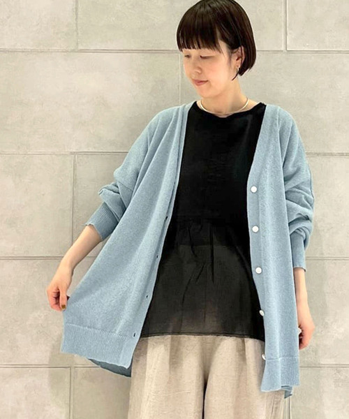 ジャーナルスタンダードラックス 美品 ペーパー Big-カーディガン 羽織り セール】ペーパー Big-カーディガン（カーディガン/ボレロ