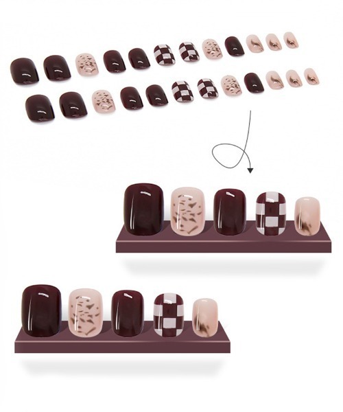 Doux Belle（ドゥーベル）の「ネイルチップ ハンド 貼るだけ（ネイルシール/ネイルチップ・レディース・N/B/H/K/E/C/A/L/I/F/O/J/M/P/D/G/Q/R/V/U/T/S・FREE）」の5枚目の写真