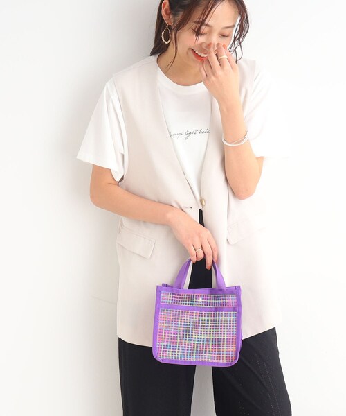 SHOO・LA・RUE（シューラルー）の「◆メッシュバッグ(S)（トートバッグ・レディース・グリーン/ブラック/パープル系2/ピンク系6・00）」の5枚目の写真