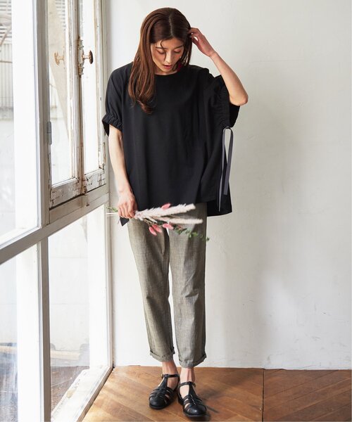 LBC(エルビーシー)の「袖ギャザーリボンチュニック(Tシャツ/カットソー・レディース・ブラック/ベージュ/ホワイト・M)」の16枚目の写真