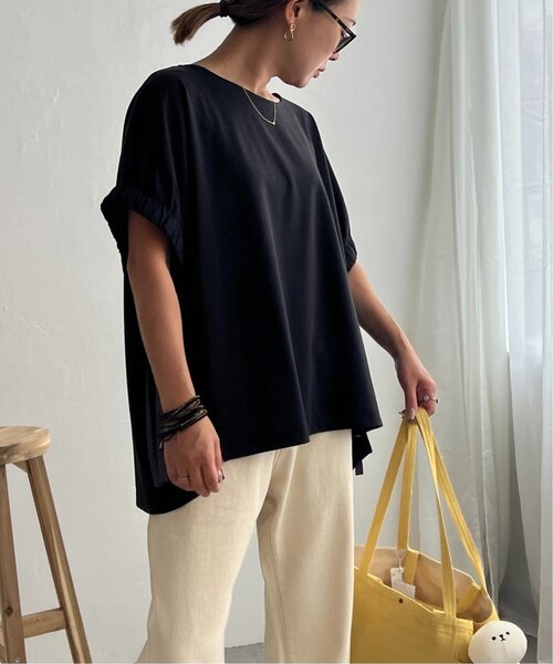 LBC(エルビーシー)の「袖ギャザーリボンチュニック(Tシャツ/カットソー・レディース・ブラック/ベージュ/ホワイト・M)」の12枚目の写真