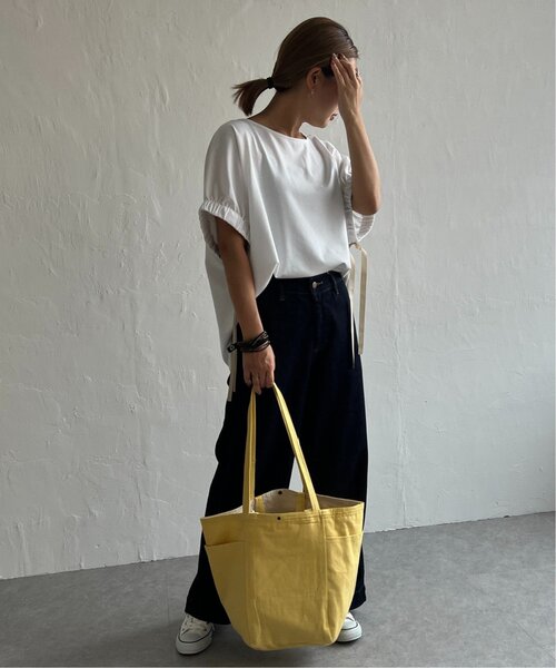 LBC(エルビーシー)の「袖ギャザーリボンチュニック(Tシャツ/カットソー・レディース・ブラック/ベージュ/ホワイト・M)」の10枚目の写真