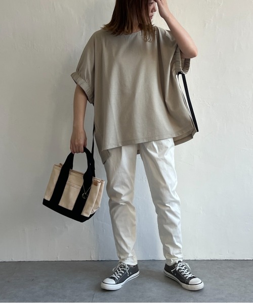 LBC(エルビーシー)の「袖ギャザーリボンチュニック(Tシャツ/カットソー・レディース・ブラック/ベージュ/ホワイト・M)」の19枚目の写真