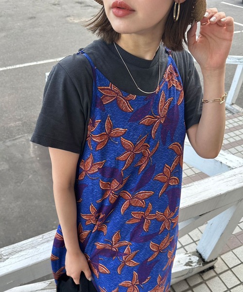 lil nina(リルニーナ)の「lil nina プリント キャミワンピース(ワンピース・レディース・ピンク系/ブルー系・M)」の9枚目の写真