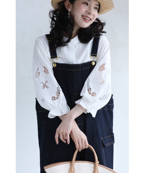 cawaii（カワイイ）の「ふっくらカッティングレース袖のシャツトップス 長袖（シャツ/ブラウス・レディース・ホワイト・FREE）」の17枚目の写真