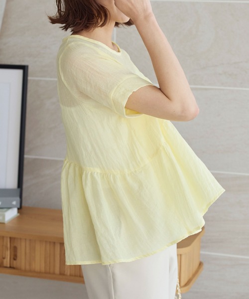 アシンメトリーシアーガーゼブラウス