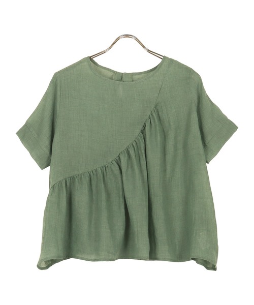 アシンメトリーシアーガーゼブラウス