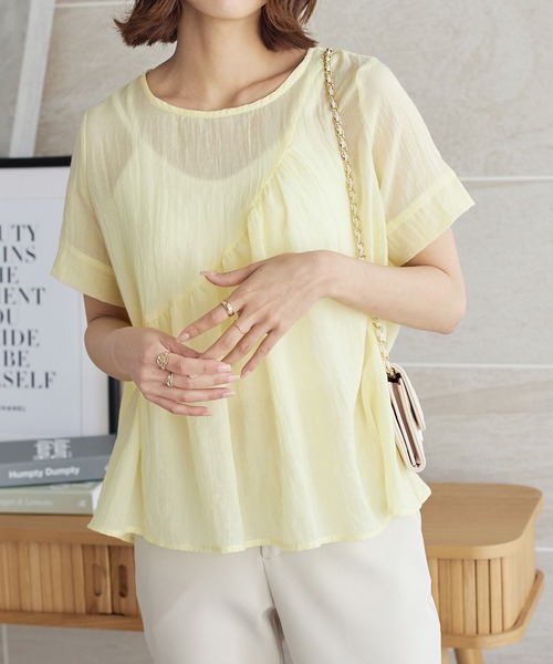 アシンメトリーシアーガーゼブラウス