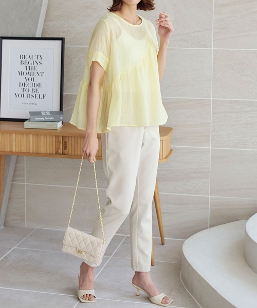 アシンメトリーシアーガーゼブラウス