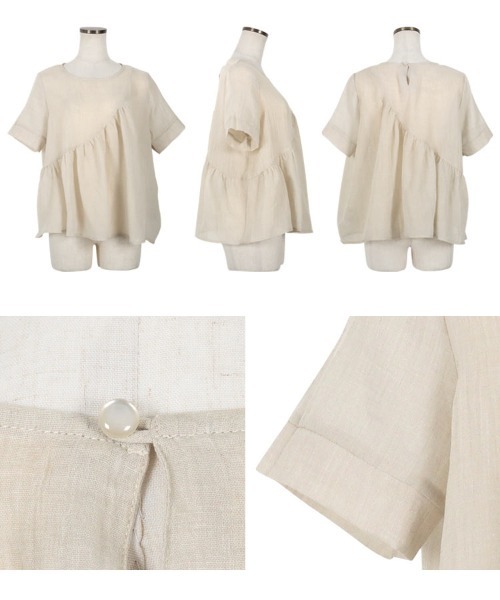 アシンメトリーシアーガーゼブラウス