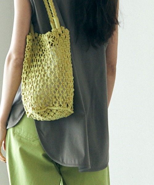 marjour(マージュール)の「COTTON NET BAG(ショルダーバッグ・レディース・ブラック/ライム・FREE)」の2枚目の写真
