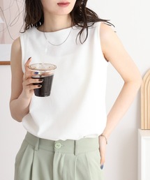 atONE ボートネックワッフルタンクトップ