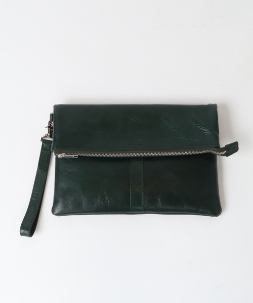 CROWDED CLOSET（クラウデッドクローゼット）の「【SEEKER(シーカー)】オイルレザー 2WAY口折れクラッチショルダー（クラッチバッグ・メンズ・グリーン/ネイビー/ブラック・FREE）」の11枚目の写真