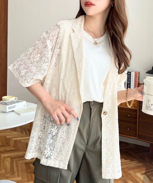 moment+（モーメントプラス）の「C/Nフラワーレースジャケット