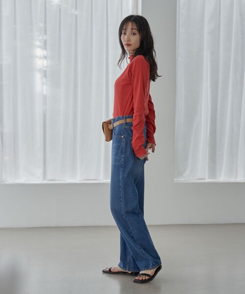 coen（コーエン）の「ストレートデニムパンツ（デニムパンツ・レディース・ブラック/コバルトブルー・S/M/L）」の15枚目の写真