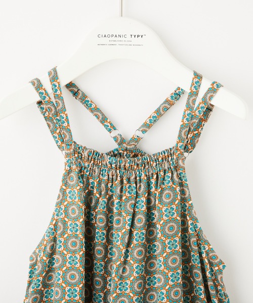 CIAOPANIC TYPY（チャオパニックティピー）の「【KIDS】バティック&ペイズリー柄レーヨンギャザーキャミワンピ（ワンピース・キッズ・オレンジ/ブルー・105/120/140/150）」の3枚目の写真