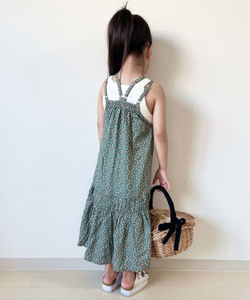 CIAOPANIC TYPY（チャオパニックティピー）の「【KIDS】バティック&ペイズリー柄レーヨンギャザーキャミワンピ（ワンピース・キッズ・オレンジ/ブルー・105/120/140/150）」の14枚目の写真